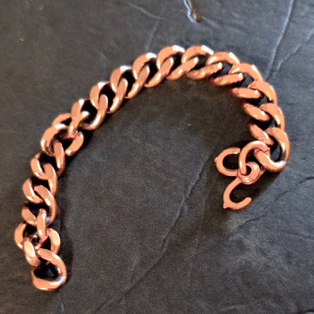 Vintage Unisex Copper Cuban Link Bracelet